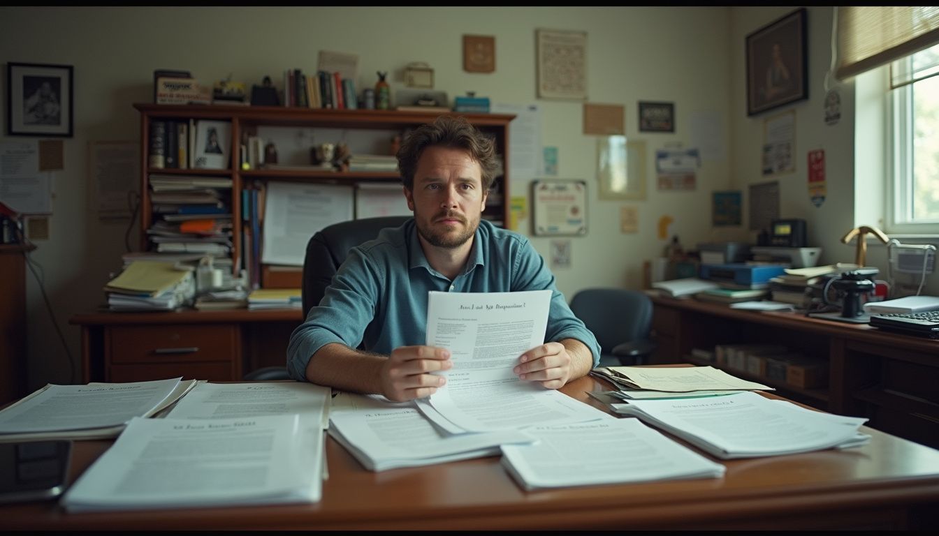 A person reviews various AI definitions at a cluttered desk in a casual office setting. A person reviews various AI definitions at a cluttered desk in a casual office setting.