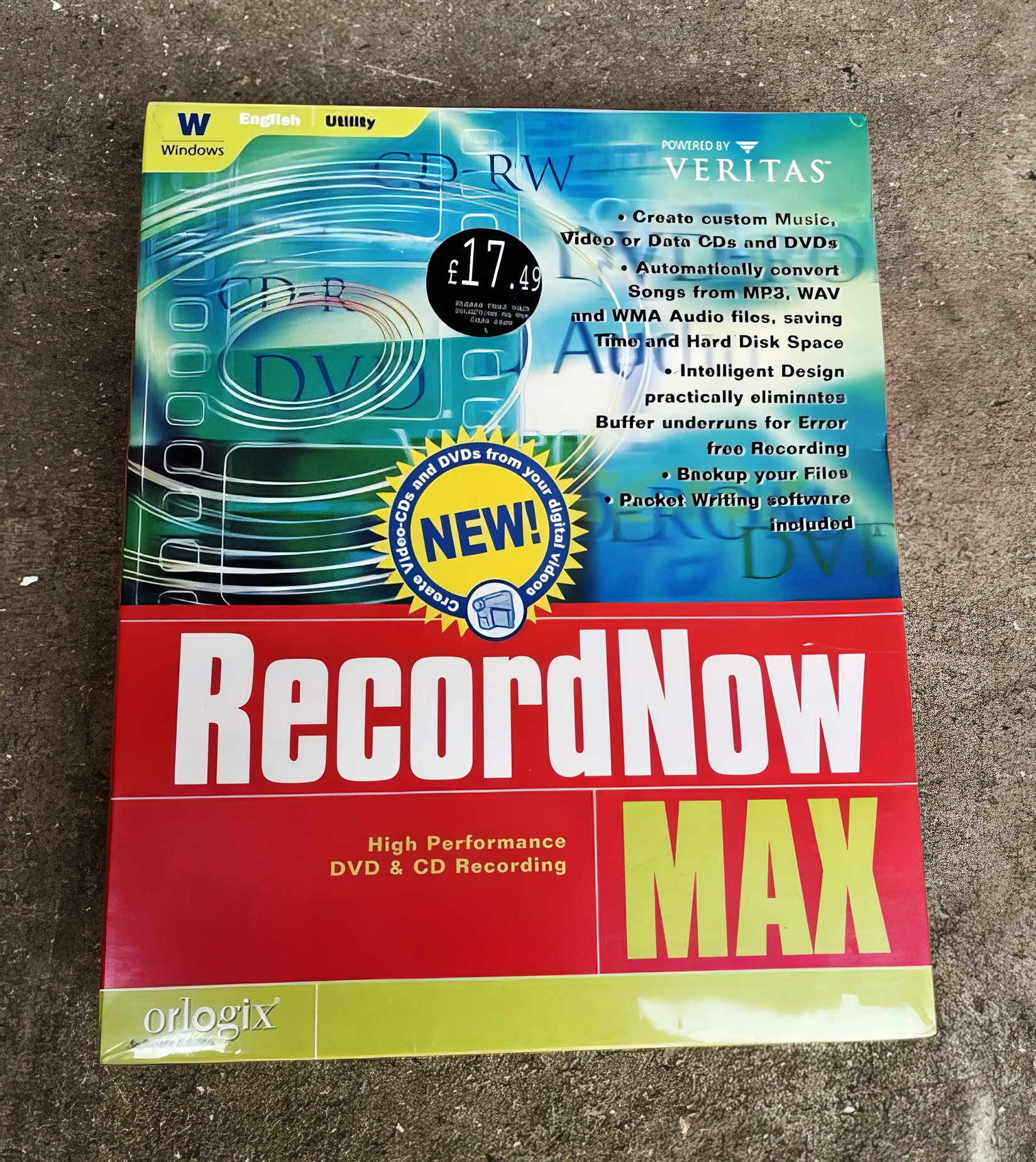 RecordNow Max: 7 Features and Steps for Coaster-Free Burns 1 RecordNow MAX high-performance DVD and CD recording software for digital data, music, and video creation; compatible with Veritas; features automatic audio conversion, file backup, and buffer error prevention.