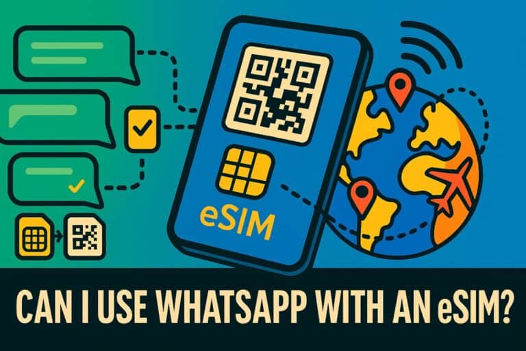 QR code eSIM card, digital communication, global connectivity, online messaging, technology, internet, text bubbles, world map, travel, roaming, digital SIM technology, wireless communication, modern mobile technology, global travel connectivity.