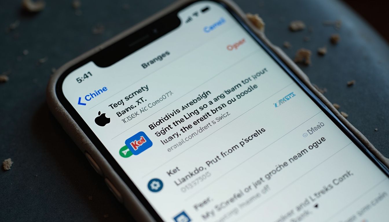 A phone screen displays a busy email inbox with a suspicious sign-in alert from a brand with a typo. A phone screen displays a busy email inbox with a suspicious sign-in alert from a brand with a typo.