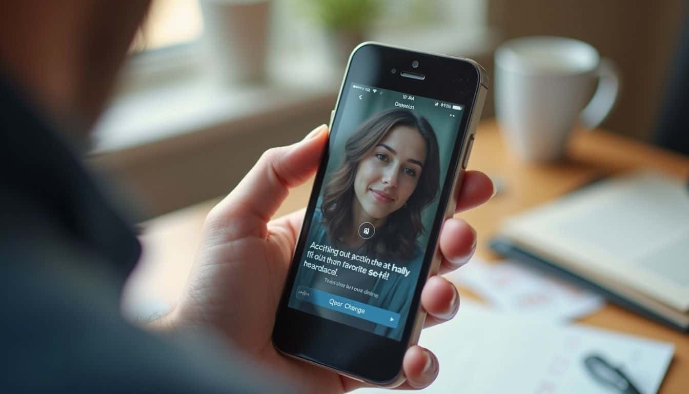 Close-up of a person taking a selfie with a smartphone, showcasing modern technology and social media engagement.