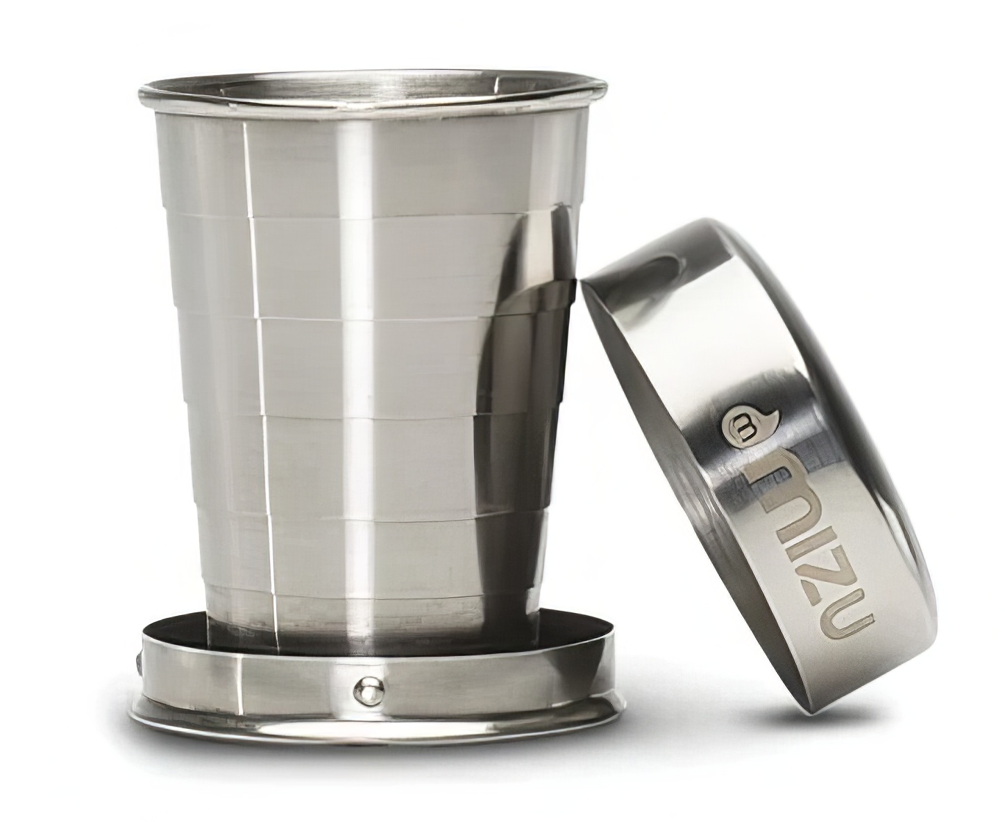 Review: Mizu Collapsible Shot Glass for Emergency Drinking 2 High-quality stainless steel mug with diamond cut design, perfect for travel, outdoor activities, or daily use, offering durability and stylish appeal.
