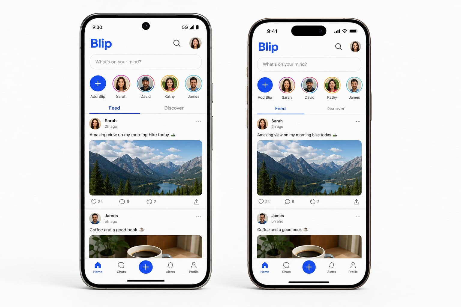 Send Large Files from iPhone: 7 Apps That Beat AirDrop for 4K Video 6 Google Pixel 9 Pro and iPhone 16 Pro displaying the Blip file transfer app interface.