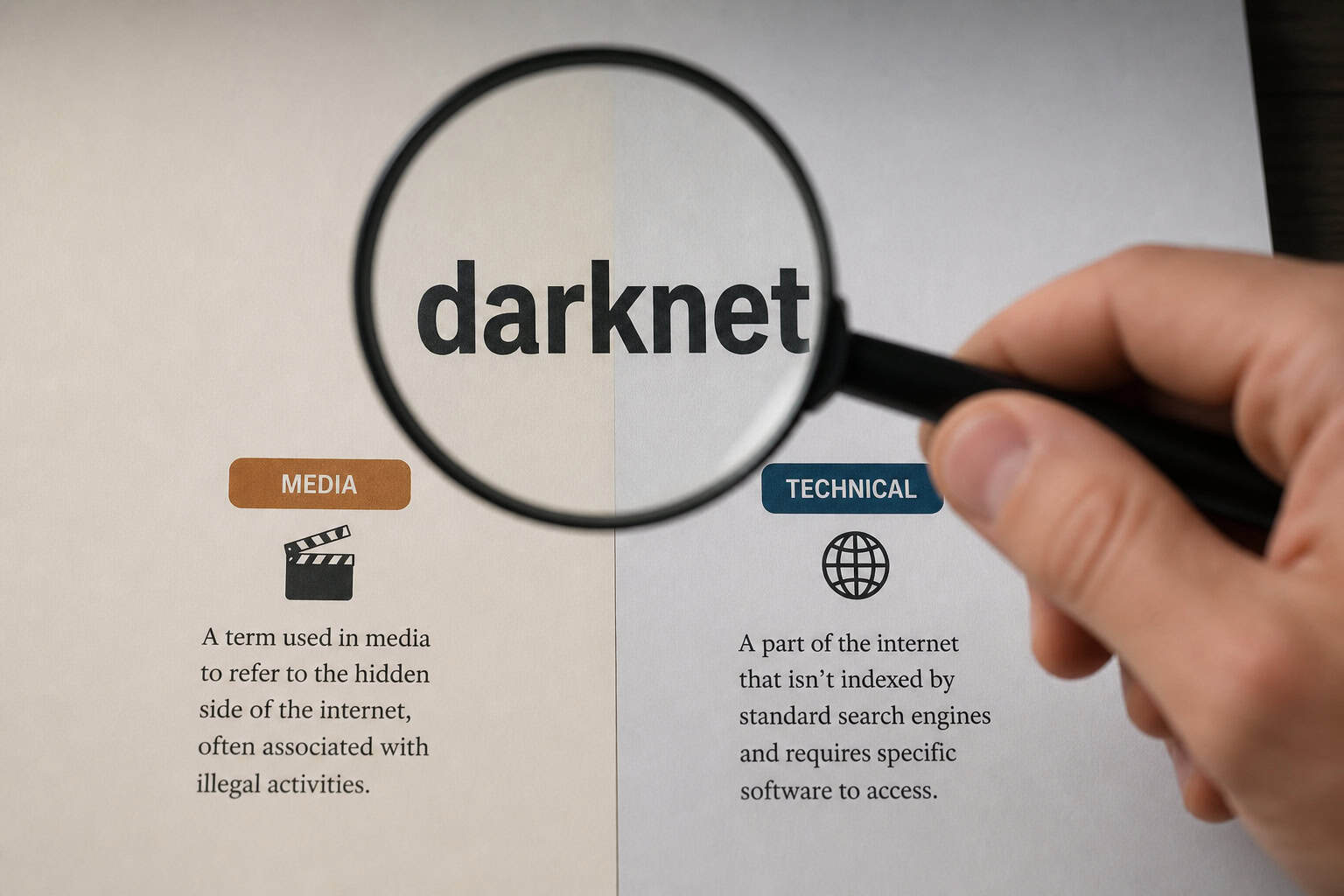 Media versus technical definition of darknet label