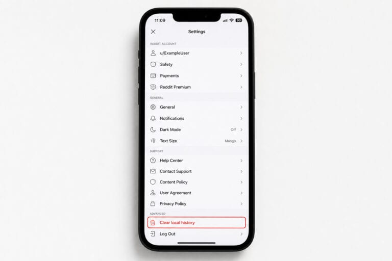Close-up of a smartphone displaying settings menu, including options like account, safety, payments, and privacy policy.