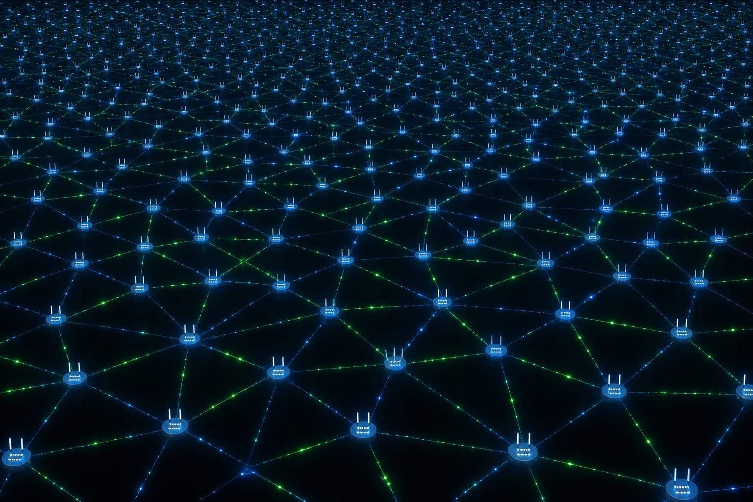 I2P distributed trust model with 55,000 interconnected router nodes in mesh topology