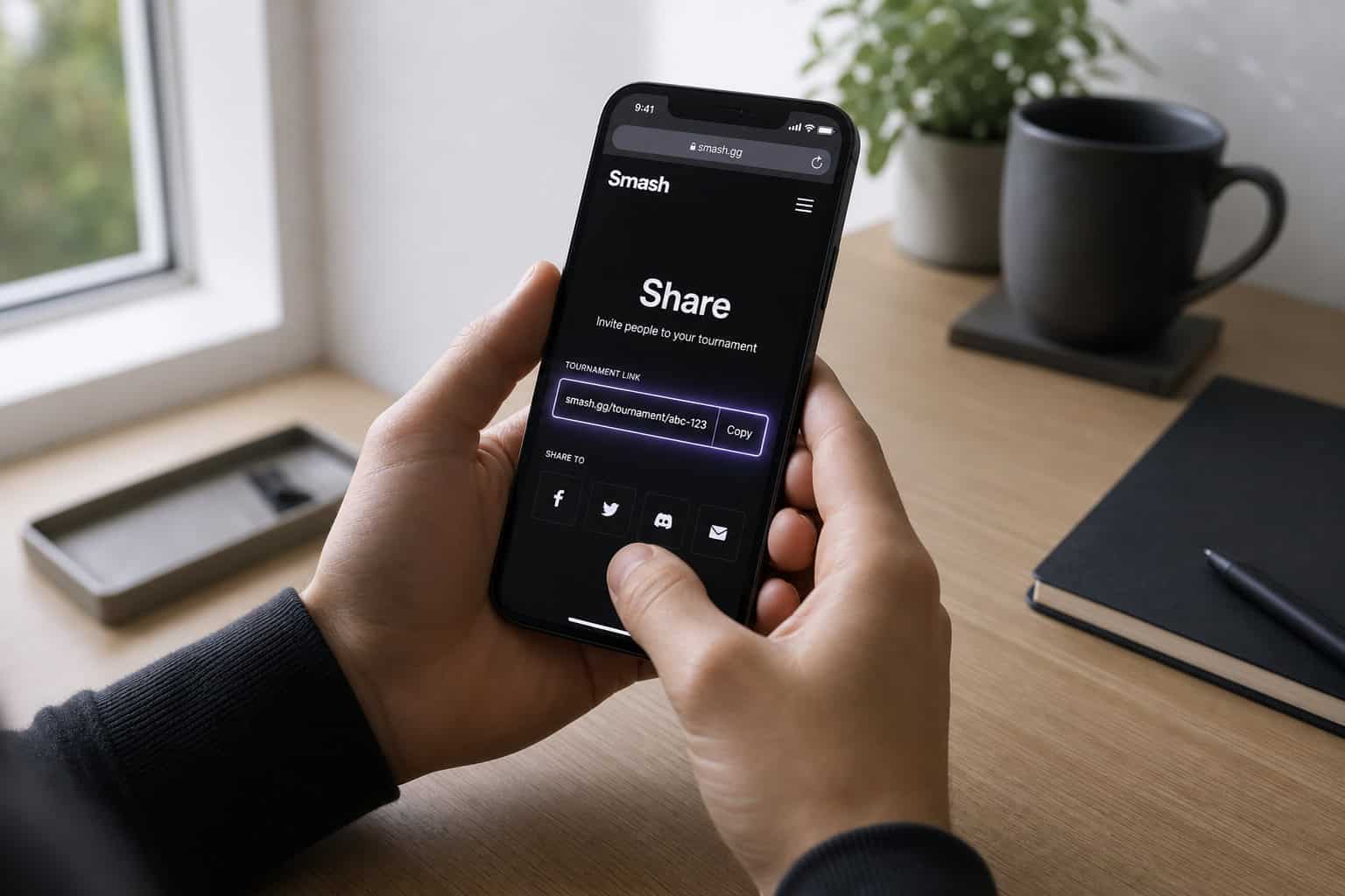 Send Large Files from iPhone: 7 Apps That Beat AirDrop for 4K Video 3 iPhone displaying Smash file sharing website with a share link ready to send.