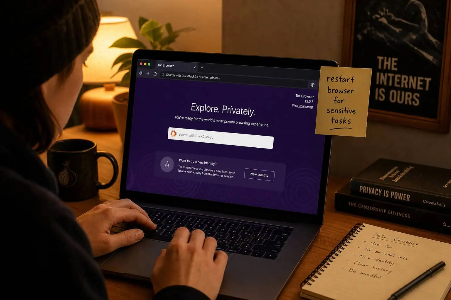 Practical Tor Browser best practices including New Identity limits and full restart for sensitive activity