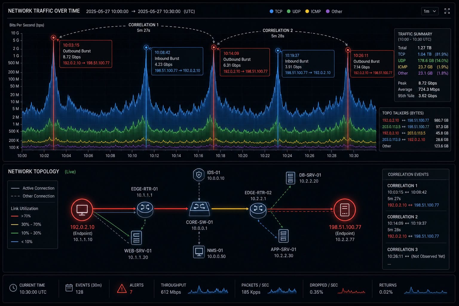 Traffic correlation timing attack on anonymity networks