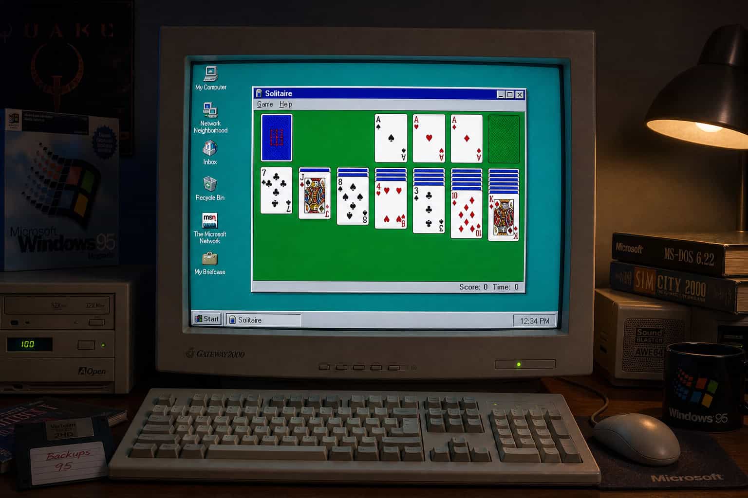Social Games Free: 5 Platforms That Prove Zero Cost Doesn't Mean Low Quality 5 Arkadium classic solitaire game on a retro Windows desktop background.