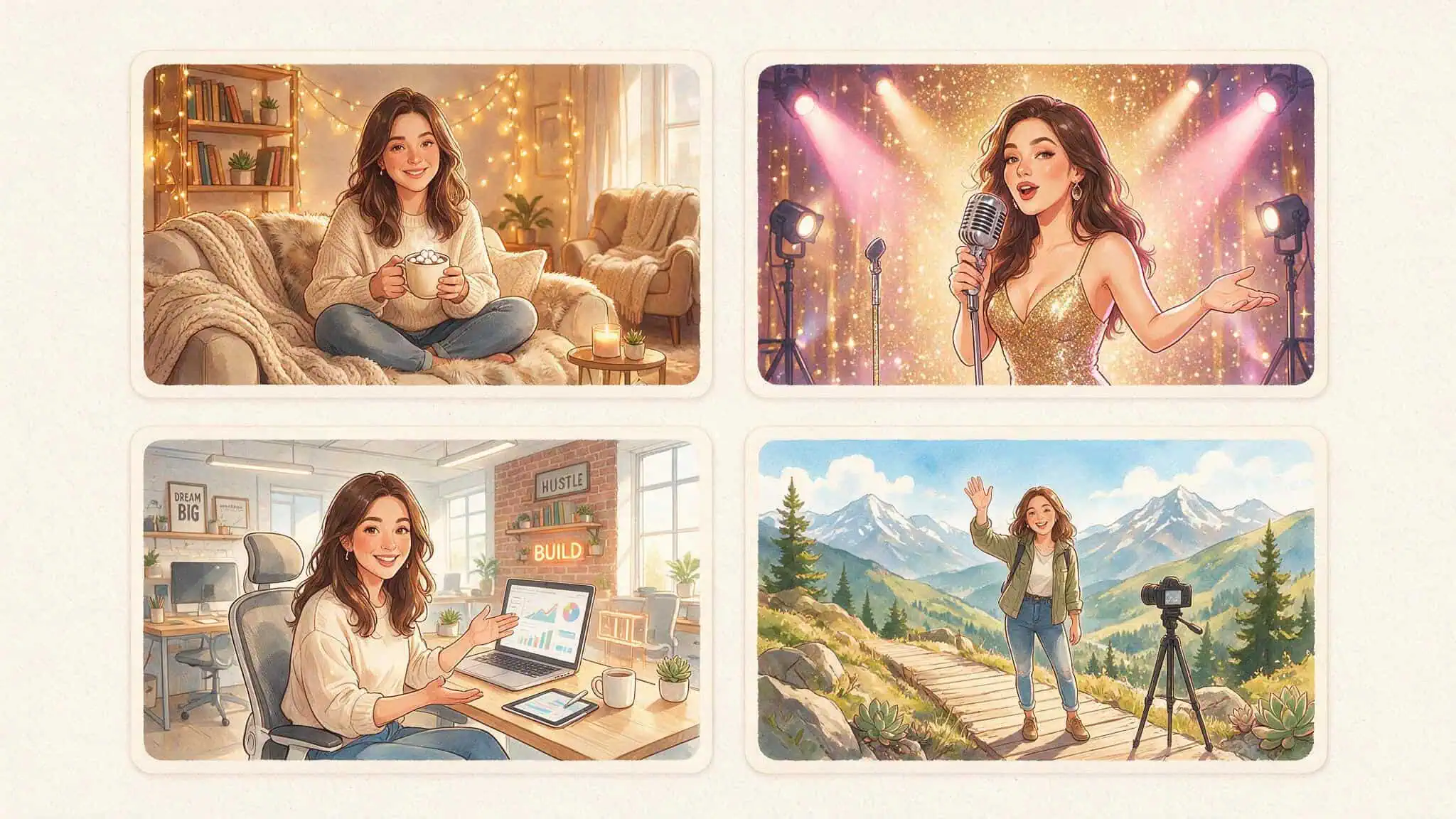 Gamer Babe Streamers: How Pokimane, Amouranth, and Valkyrae Navigate the Label 2 Four female streamers representing Pokimane, Amouranth, Valkyrae, and SSSniperWolf's distinct strategies
