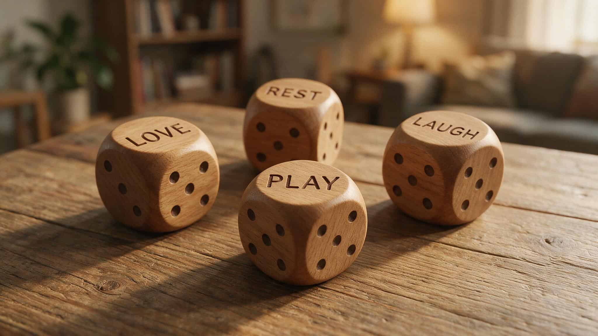 What Are Good Passwords to Remember? 3 Methods With Examples 3 Four wooden dice with words on their faces representing the Diceware passphrase generation method.