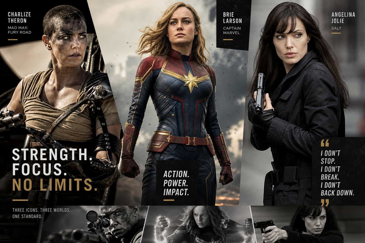 How Angelina Jolie's Tomb Raider Outfit Invented Method Dressing in 2001 7 Montage of female action heroes in practical tactical outfits from Mad Max, Captain Marvel, and Salt.