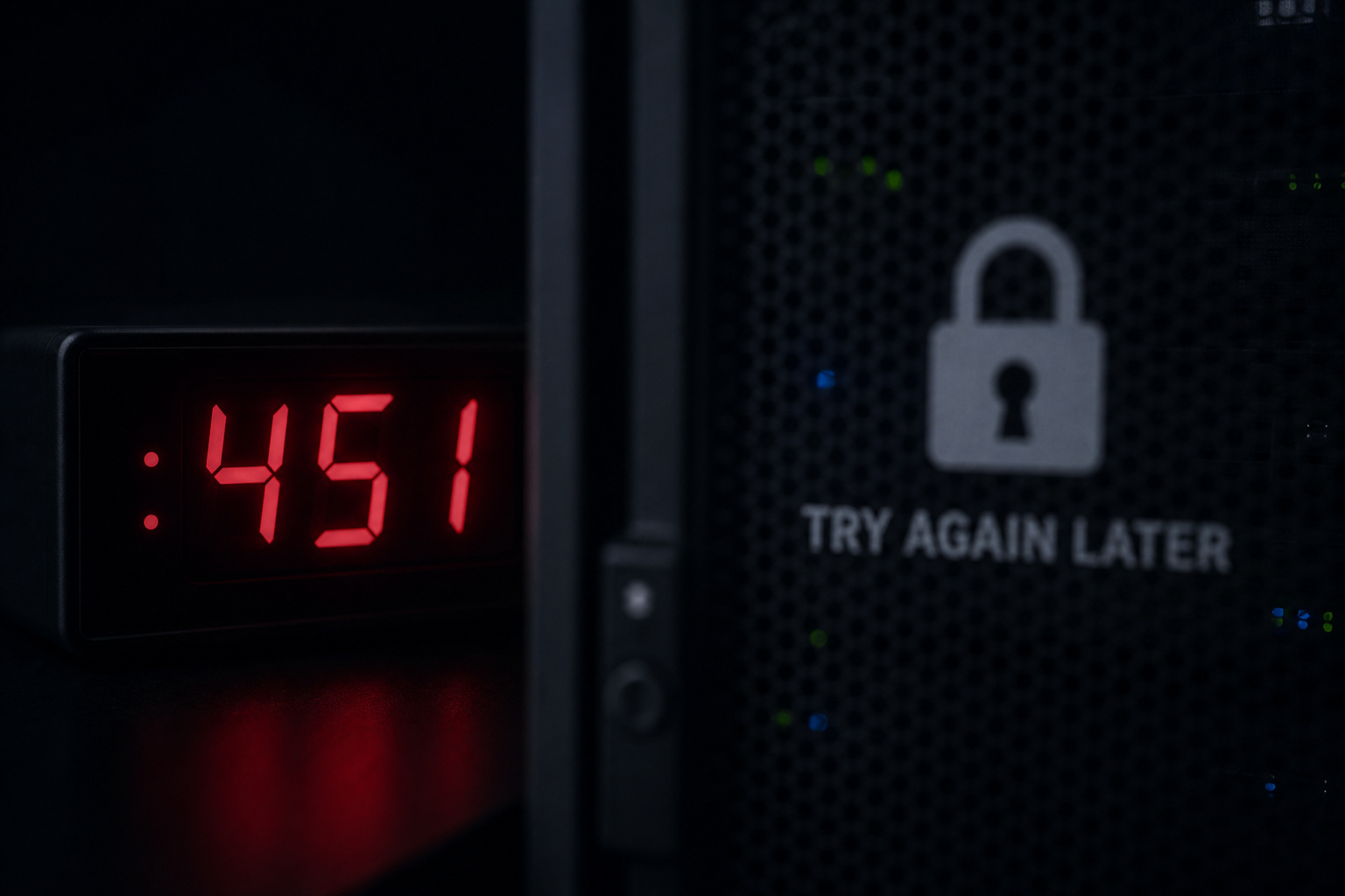 How to Check if an Email is Valid Without Sending: SMTP, DNS & Free Tools 10 Digital clock showing 451 and blurred server door representing SMTP greylisting response