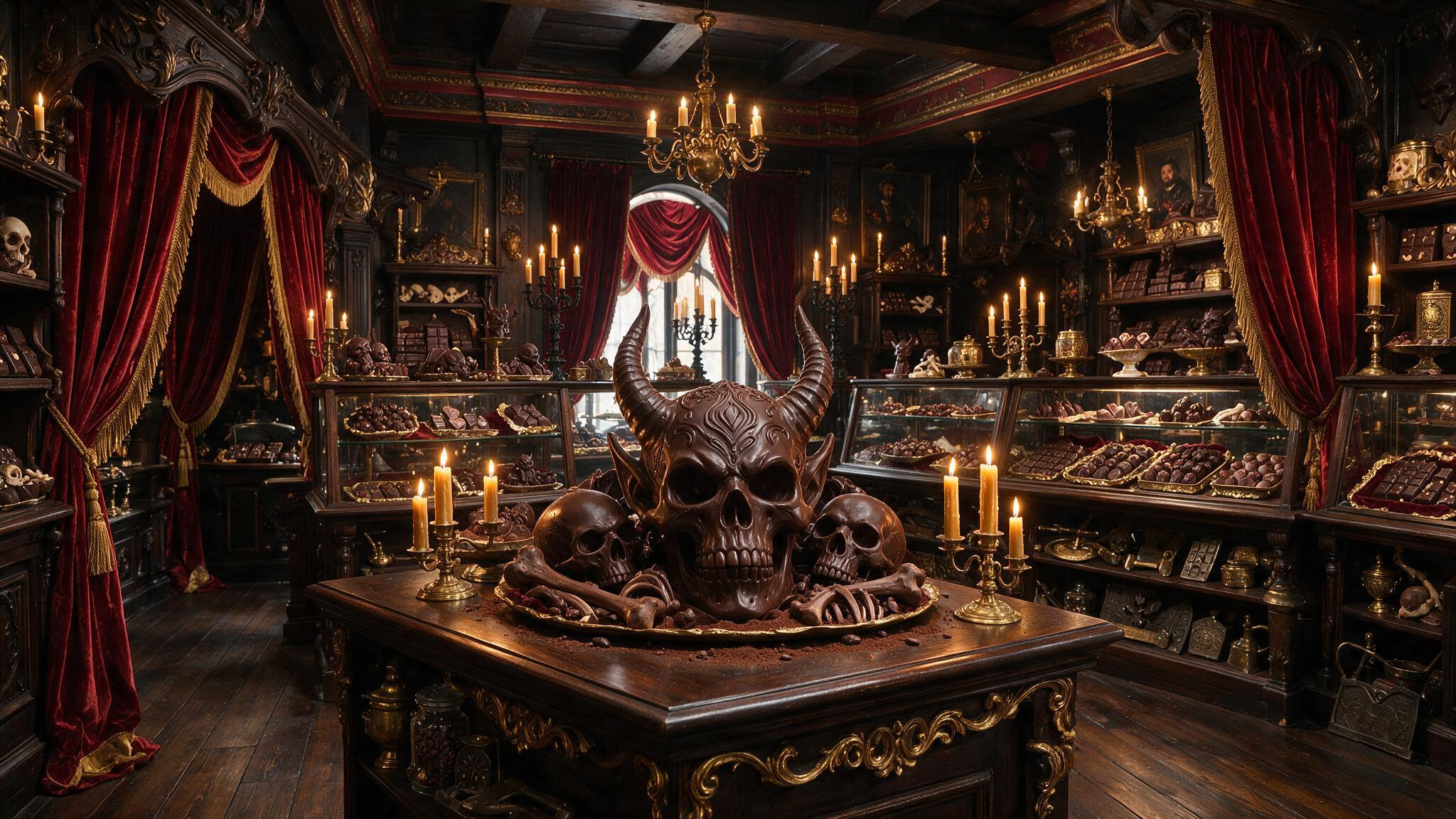 Lilith and Co pop-up chocolate shop in Soho London selling Diablo IV demon-themed chocolates