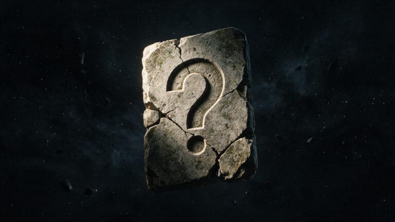 Article concept: the flawed search for the lowest IQ billionaire represented by a broken question mark.