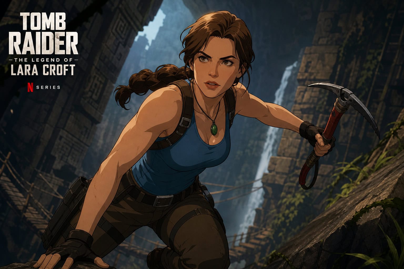 Lara Croft Game vs. Movie Outfits: A Side-by-Side Comparison 8 Netflix The Legend of Lara Croft animated design blending classic and reboot aesthetics.
