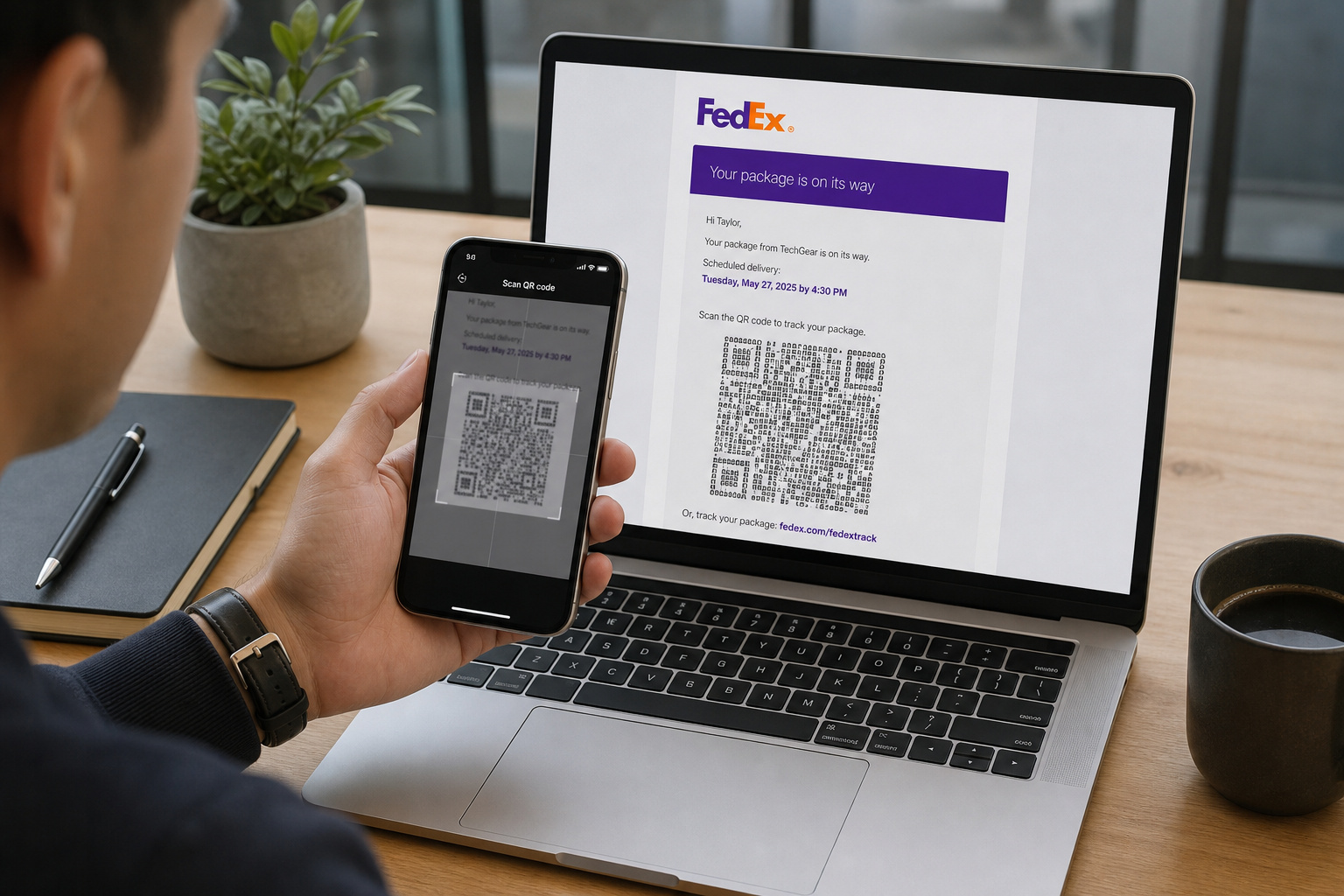 How to Tell If It's a Scammer Email: 7 Red Flags That Go Beyond the Obvious 7 Person scanning an ASCII-based QR code from a phishing email on a smartphone, illustrating quishing.