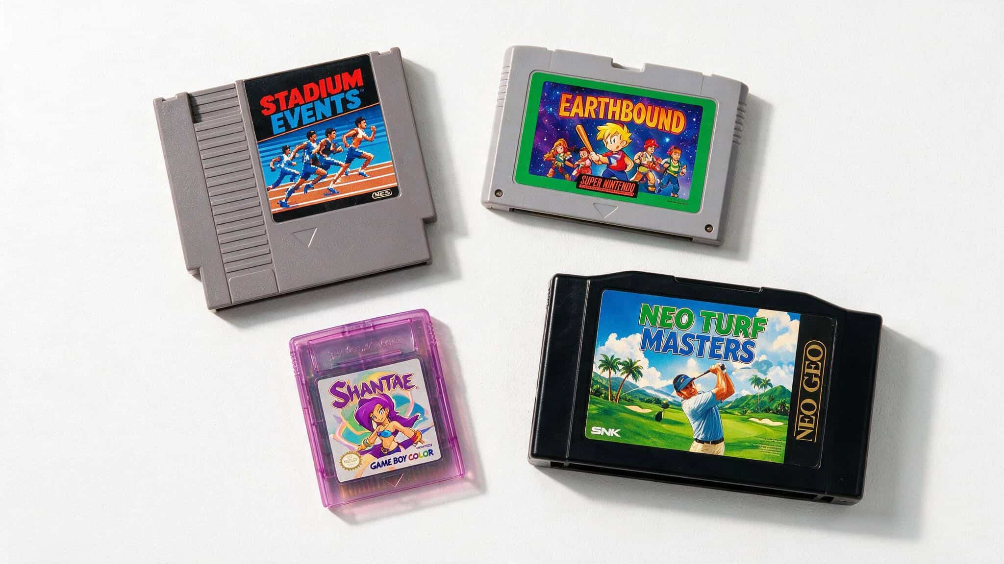 Are Retro Games Worth Anything? A Data-Driven Guide With Real Sale Prices 3 Collection of rare retro game cartridges from NES, SNES, Game Boy Color, and Neo Geo AES