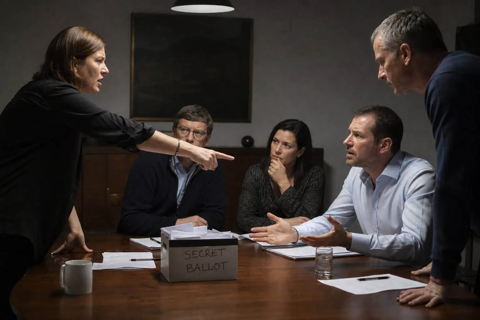 10 Free Online Party Games for Adults That Actually Work (Ranked) 3 Group of adults in a tense moment of accusation during a game of Secret Hitler Online.