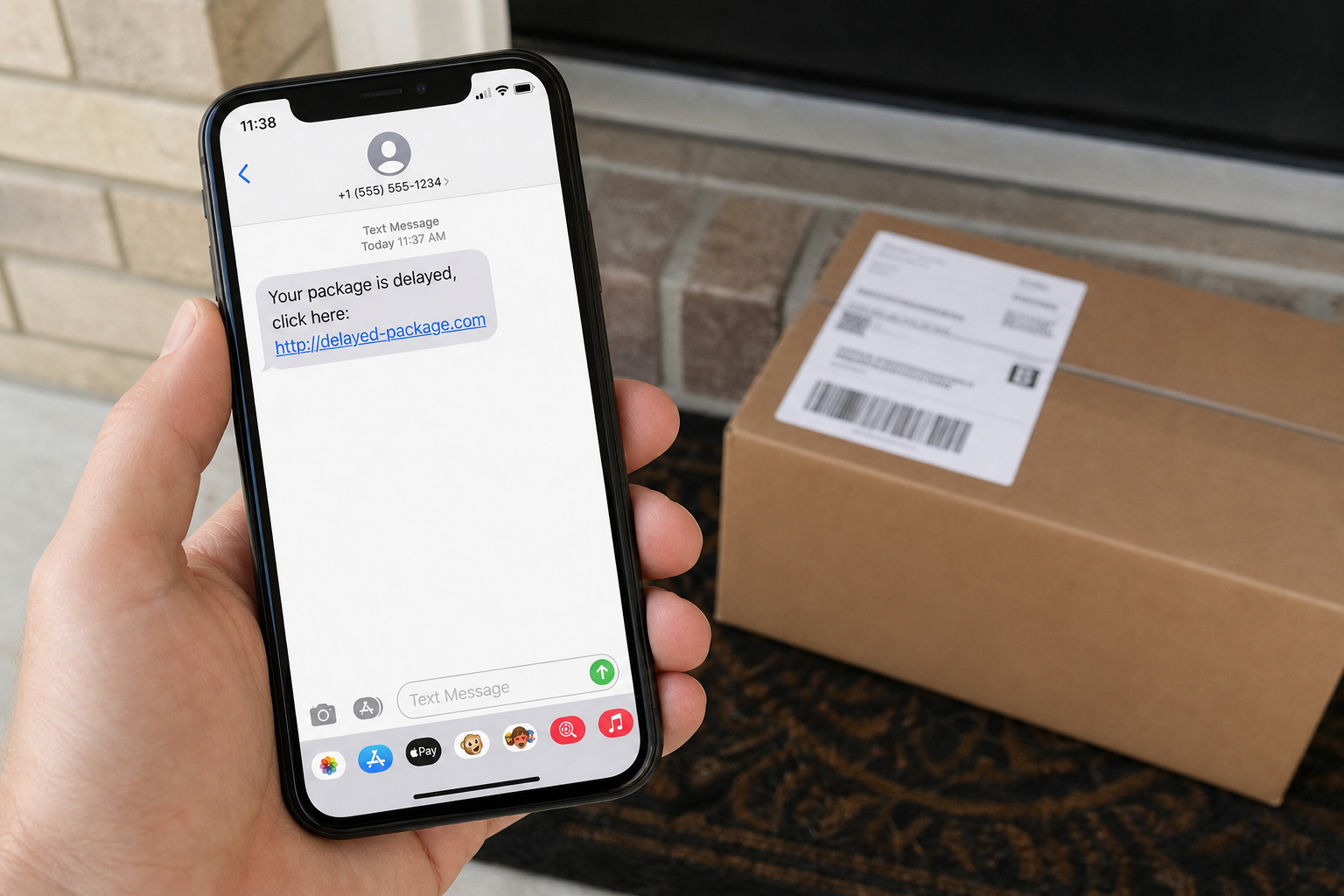 How to Tell If It's a Scammer Email: 7 Red Flags That Go Beyond the Obvious 5 Smartphone showing a fraudulent delivery text message with a malicious link, a common smishing lure.