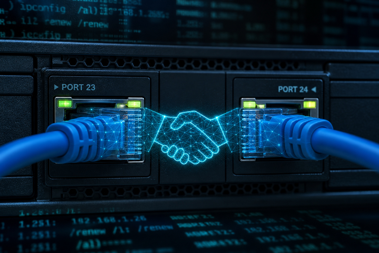 How to Check if an Email is Valid Without Sending: SMTP, DNS & Free Tools 4 Network cable and digital handshake icon representing SMTP callback verification process