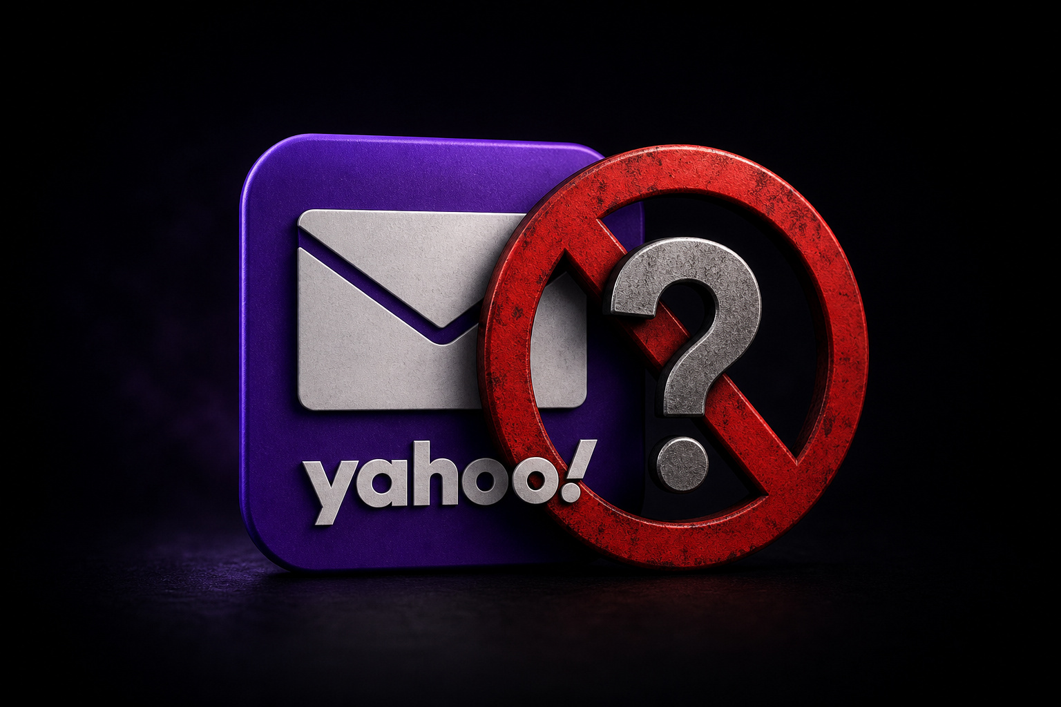 How to Verify if an Email is Legit: A Security Pro's Step-by-Step Guide 6 Yahoo logo with a red blocked symbol and question mark, representing verification challenges.