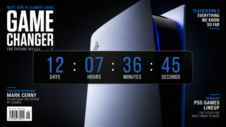 Futuristic gaming console with blue LED accents, emphasizing innovation in gaming technology and the upcoming PlayStation 5 release.