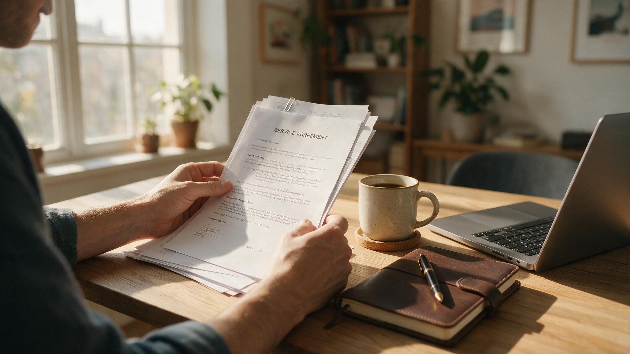 Make $1,000 a Week from Home: 5 Real Methods with Payout Timelines 2 Freelance writer reviewing contract on laptop for service-based income