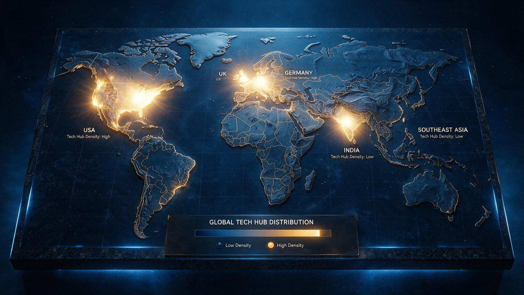 How Many Views for $10,000 a Month on YouTube? The Exact Math by Niche 2 World map highlighting Tier-1 countries with high YouTube RPM versus lower-CPM regions.
