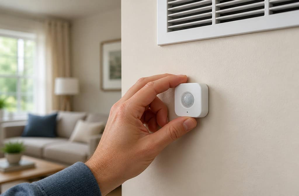 How to Install Your Own Security System: 30-Minute Setup for SimpliSafe, Ring, and ADT Blu 4 Mounting a motion sensor on a wall away from an HVAC vent to prevent false alarms