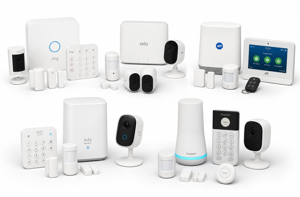DIY Home Security Systems: 30-Minute Installation With Real Test Data 2 Comparison of SimpliSafe, Ring, Cove, Abode, and Frontpoint security system kits