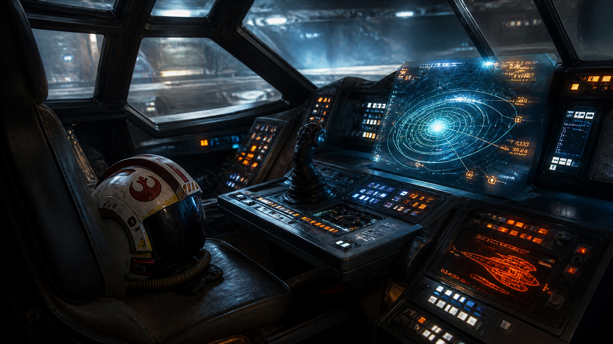 Star Wars Starfighter Trailer: Why It Doesn't Exist Yet and When to Expect It 3 Interior of a starfighter cockpit with holographic displays and pilot gear.
