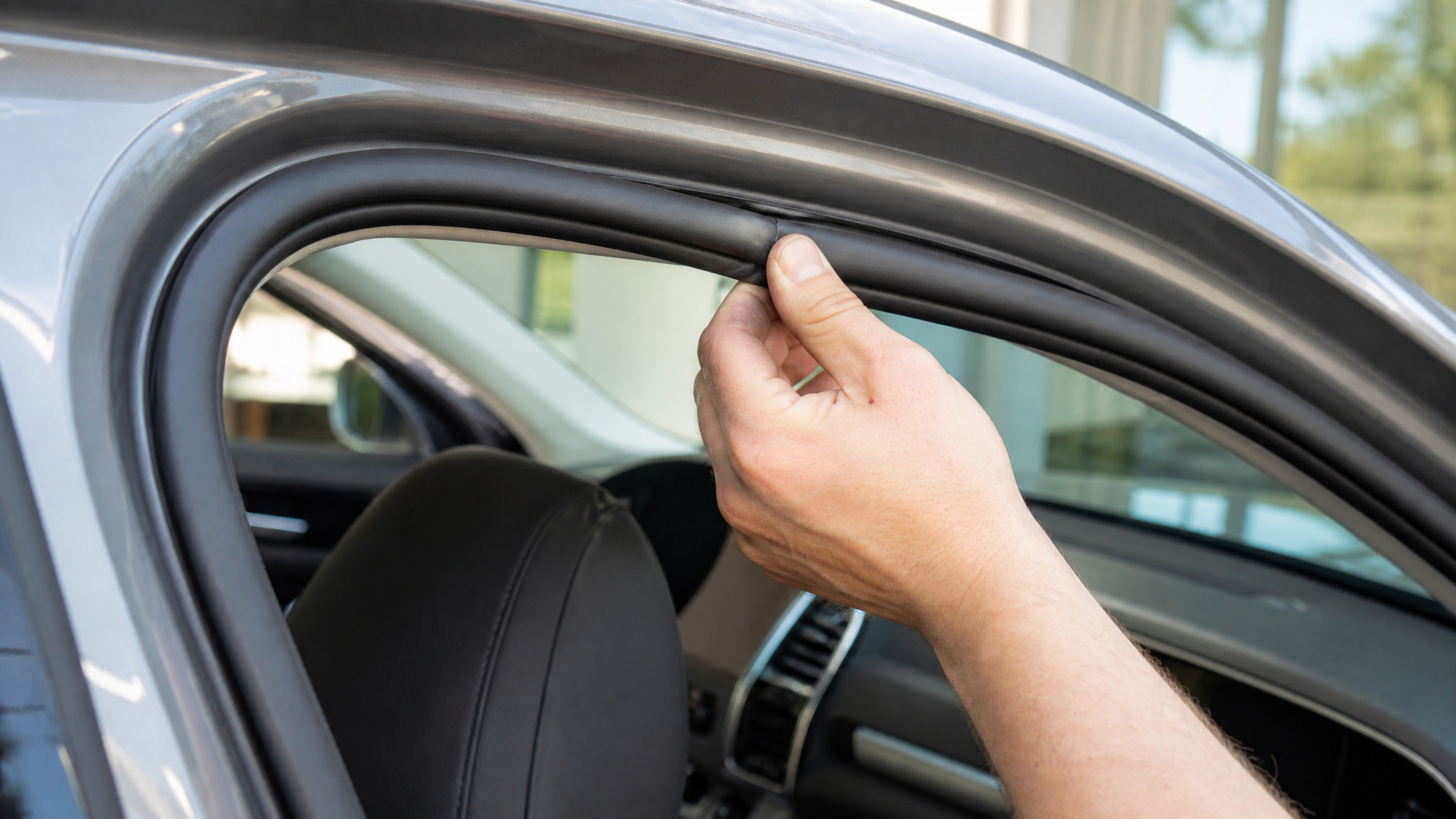 Best DIY Car Interior Mods: 8 Safe Upgrades That Actually Work (and 6 to Avoid) 3 New weatherstripping being fitted to a car door frame for improved cabin comfort