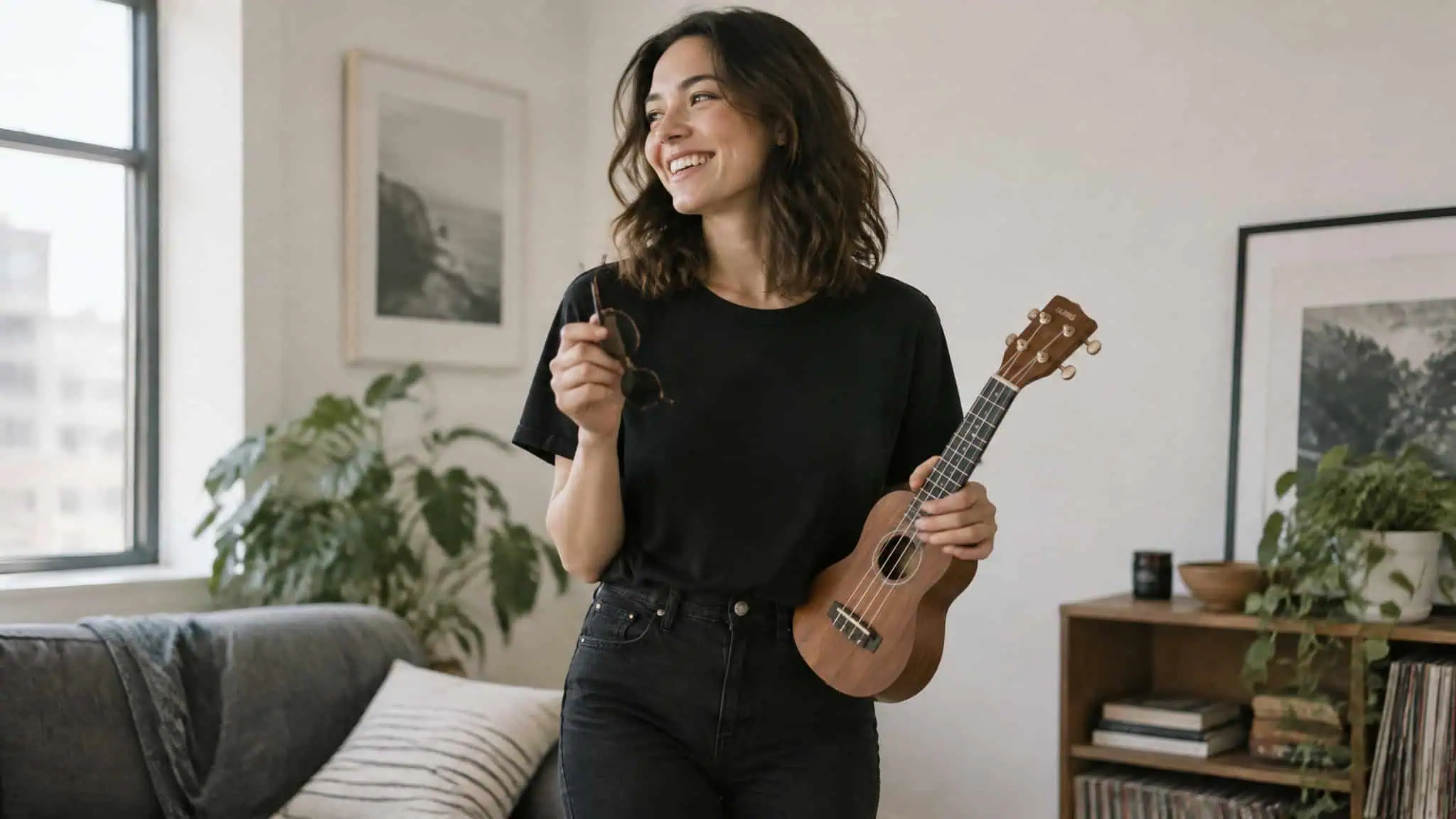 Easy DIY Cosplay Ideas for Women: 20+ Builds With Time, Cost, and Skill Ratings 3 Bob Dylan closet cosplay using black clothes, a ukulele, and sunglasses