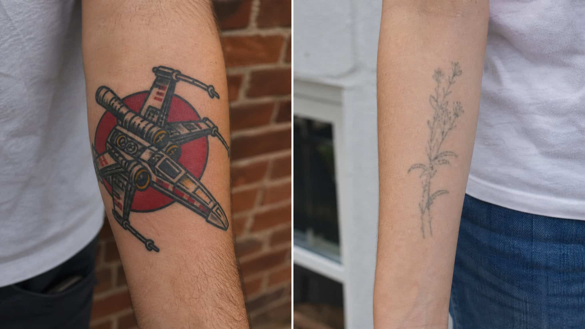 Star Wars Tattoo Ideas: 26 Artist-Credited Designs and Which Ones Age Well 115 Bold traditional Star Wars tattoo versus faded fineline piece illustrating which styles age well