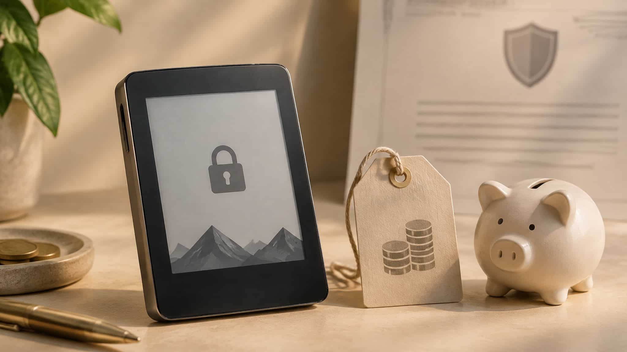 Hot vs Cold Crypto Wallets: Why Compromised Keys Caused Half of 2024's $2.2B Theft 3 Hardware wallet beside cost props illustrating the upfront price as insurance against crypto theft