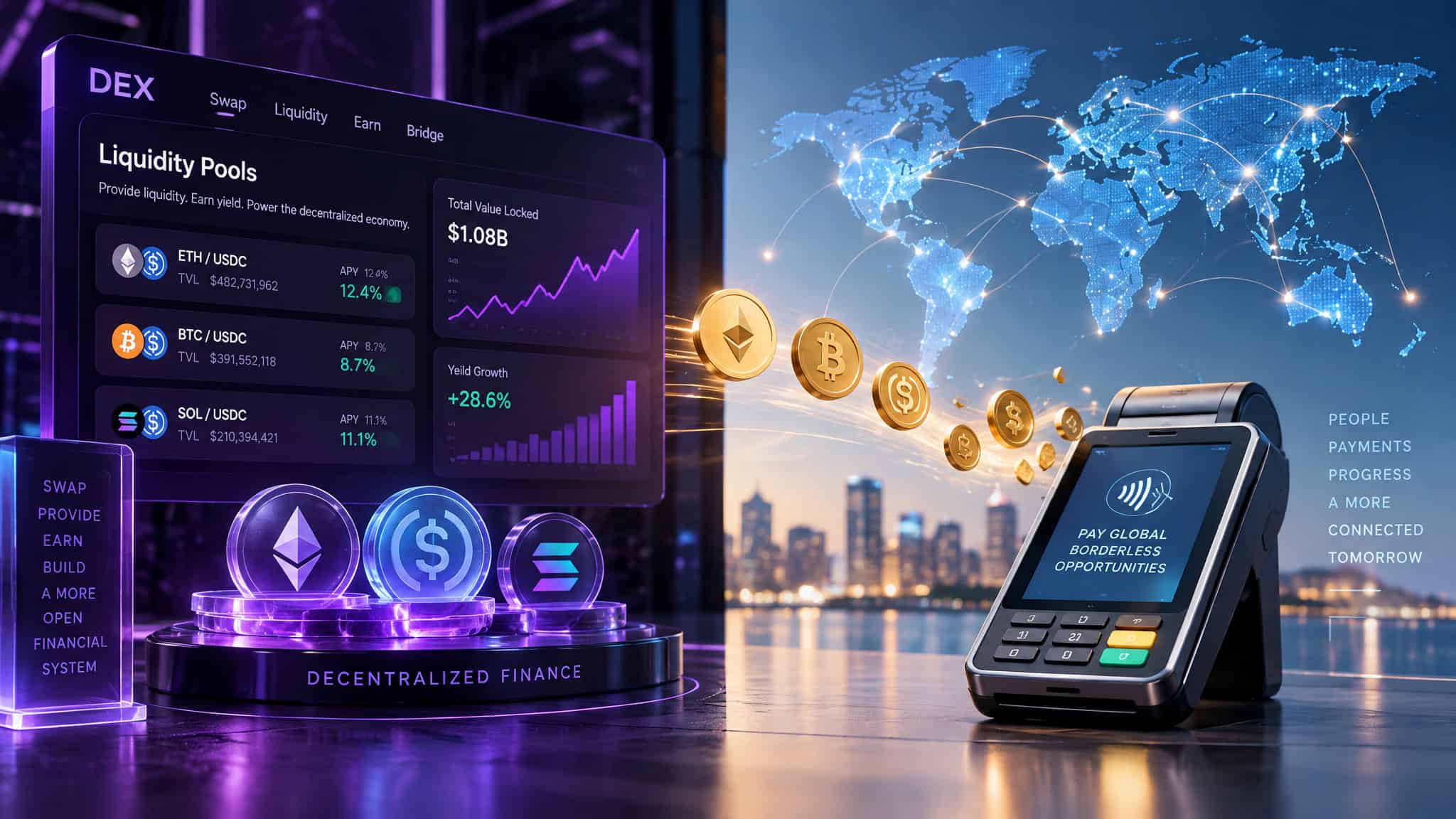 Stablecoins vs Altcoins: What 2026's RLUSD and PYUSD Supply Split Reveals 3 Stablecoins as payment rails for remittances and payroll alongside altcoins powering DeFi liquidity and governance