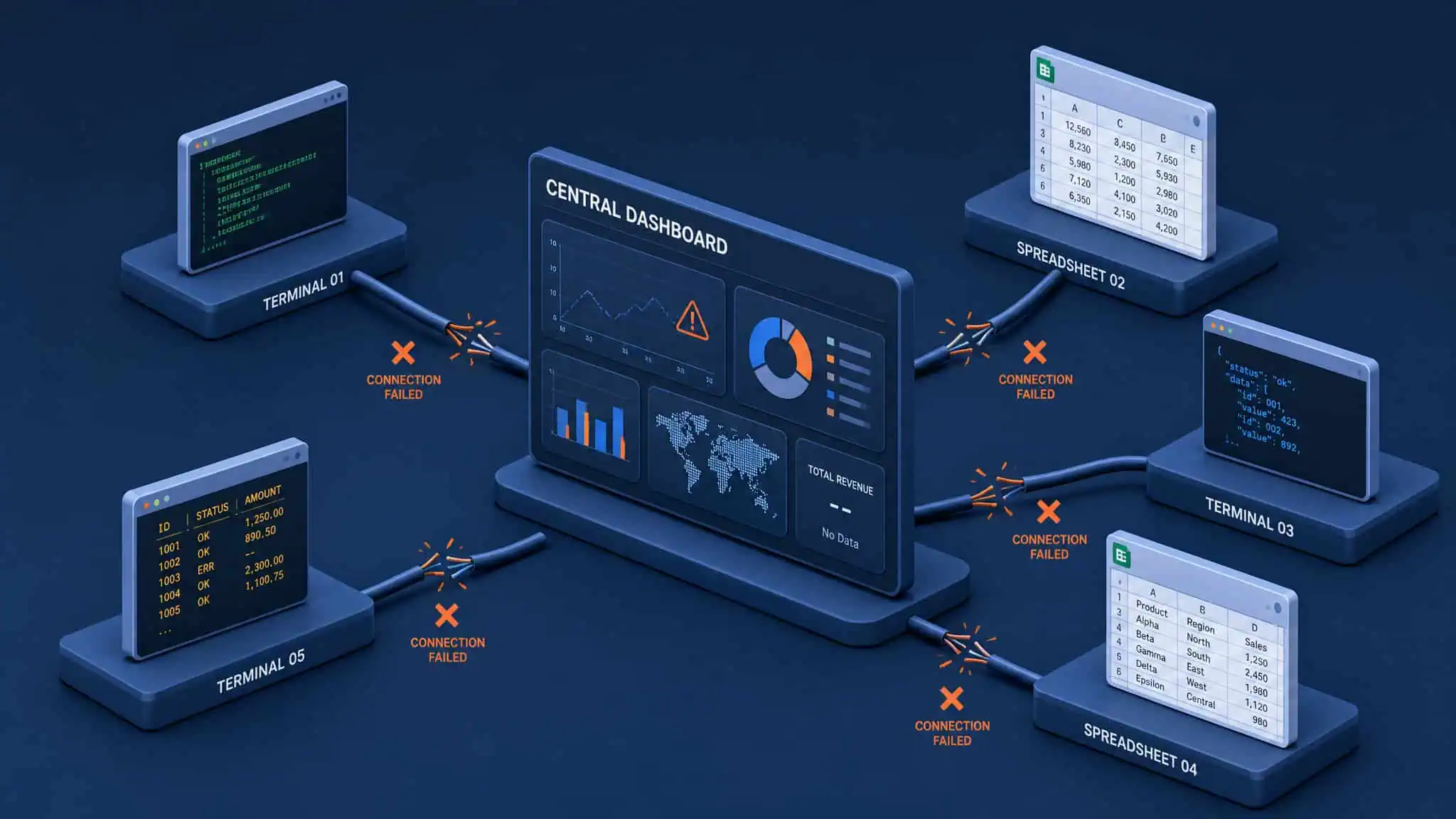 Disconnected ERP, bank, and AP data feeds causing cash flow forecast errors before the model is ever wrong