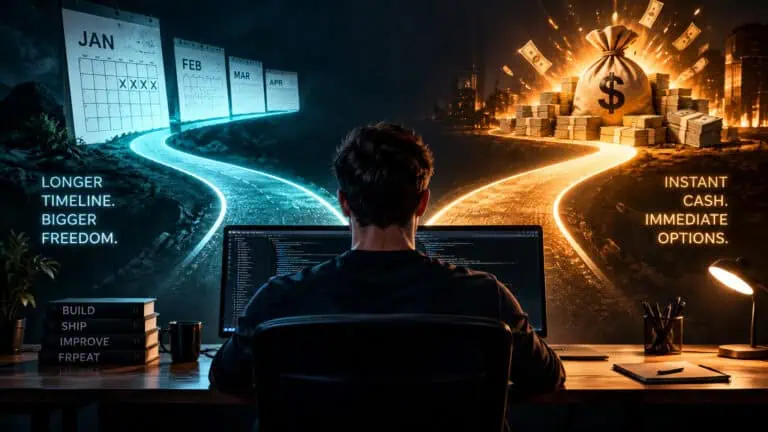 A person analyzing financial data on multiple screens with a cityscape and dollar bag in the background, symbolizing investment and cryptocurrency trading.