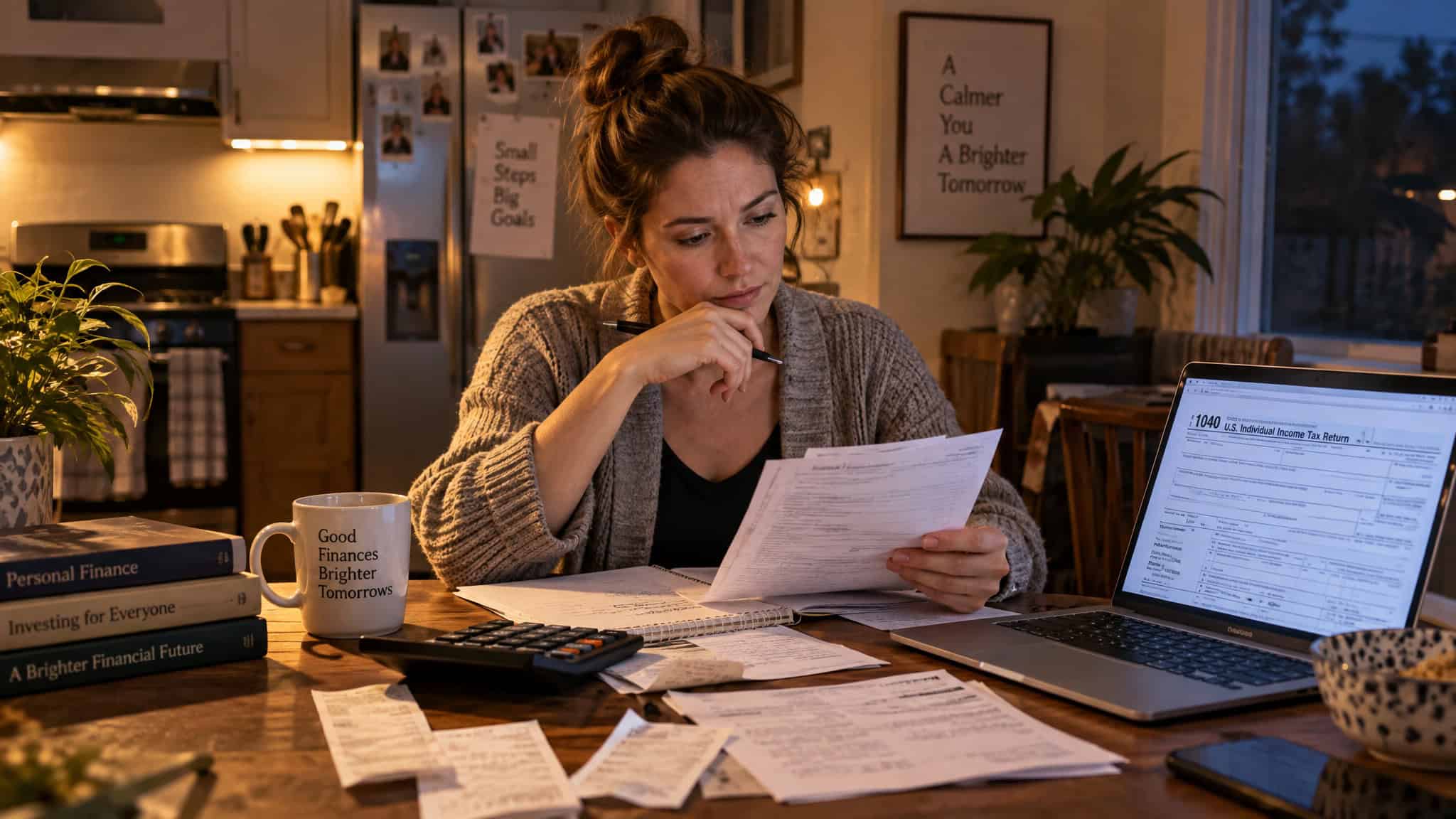 Taxpayer reviewing itemized personal deductions like SALT and student loan interest
