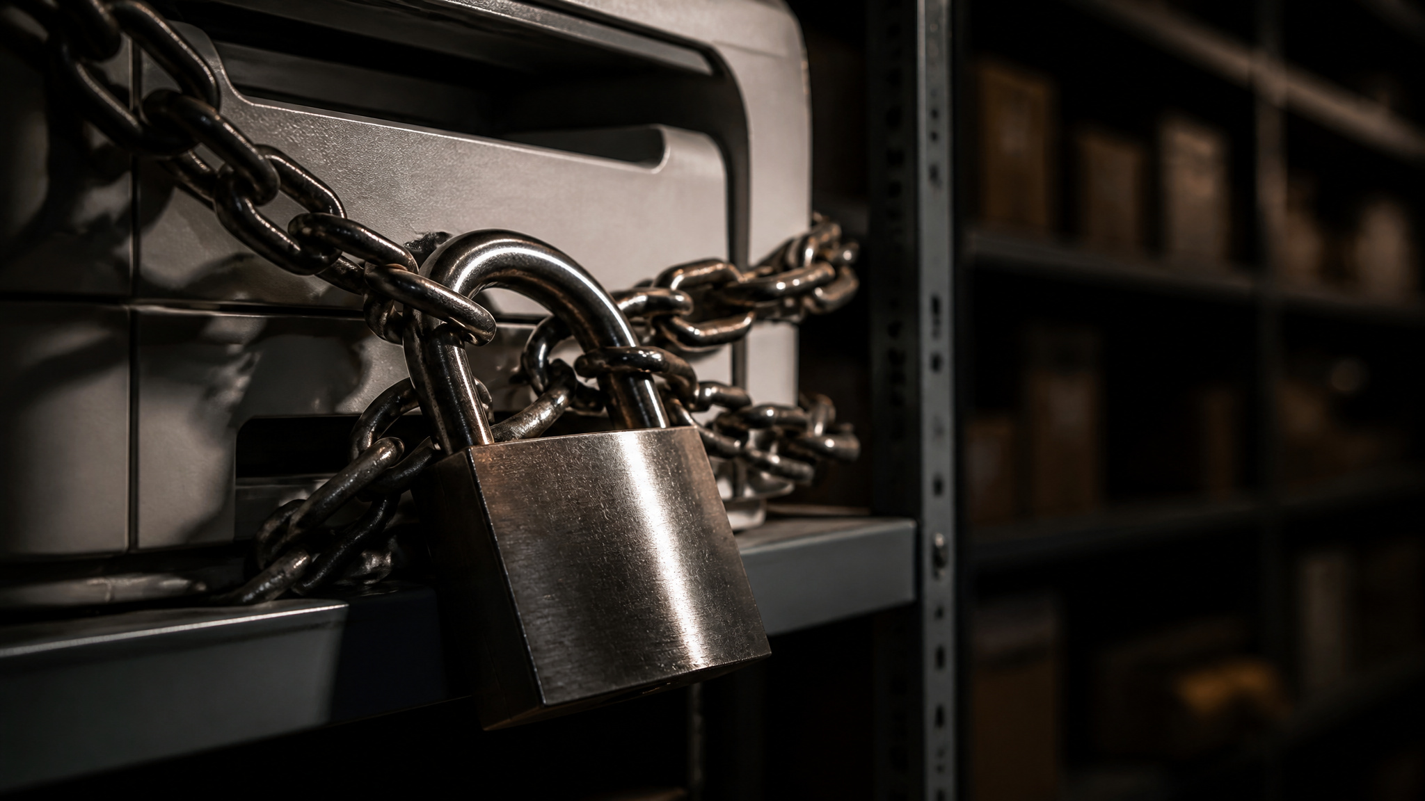 Types of Business Lines of Credit: Secured vs. Unsecured, With Real Bank Pricing 2 Padlocked equipment illustrating a lien on collateral backing a secured business line of credit