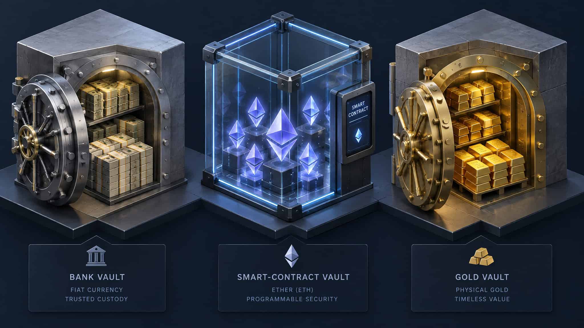 Stablecoins vs Altcoins: What 2026's RLUSD and PYUSD Supply Split Reveals 2 Three stablecoin backing models: fiat-collateralized reserves, crypto-collateralized Dai vaults, and commodity-backed gold pegs