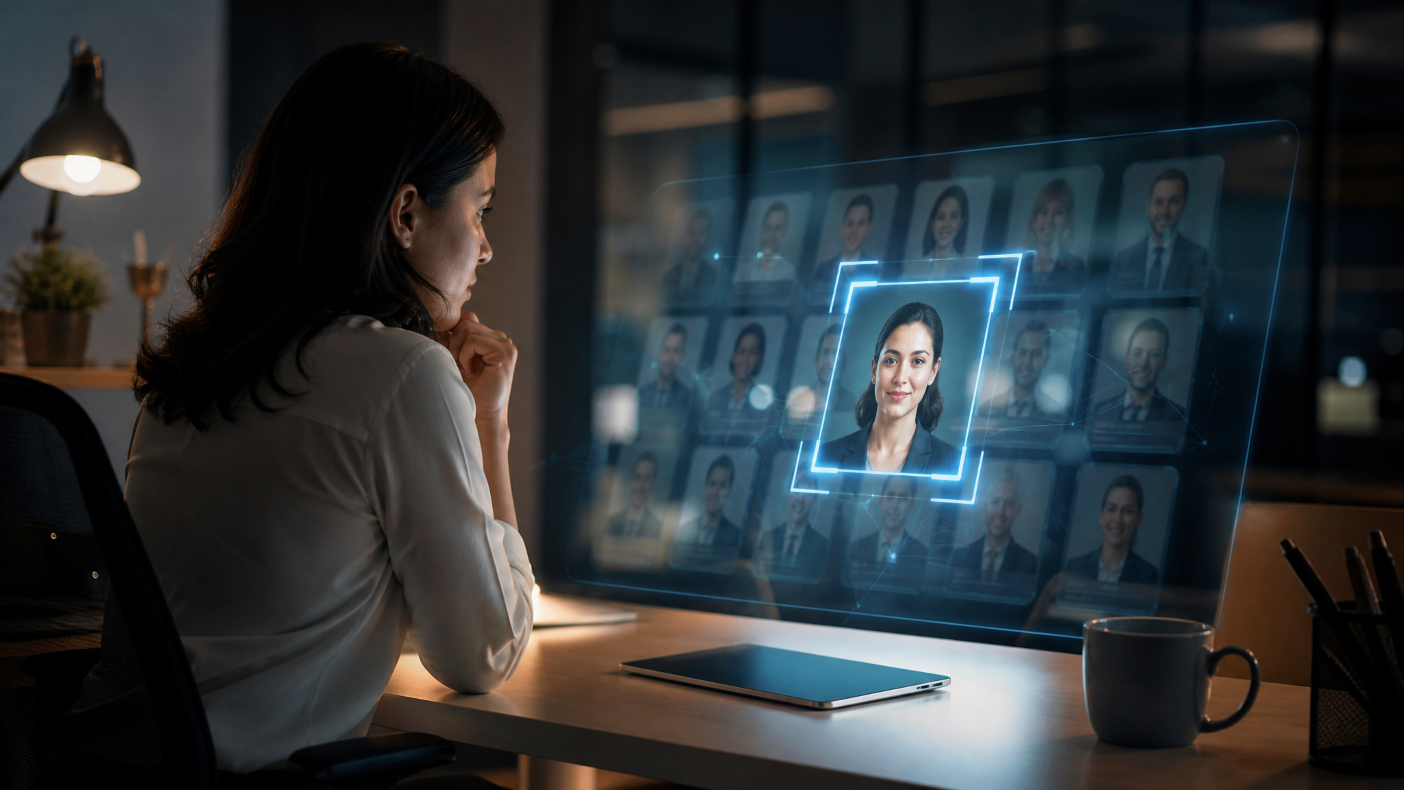 Recruiter using AI talent rediscovery to surface past candidates already stored in an ATS database