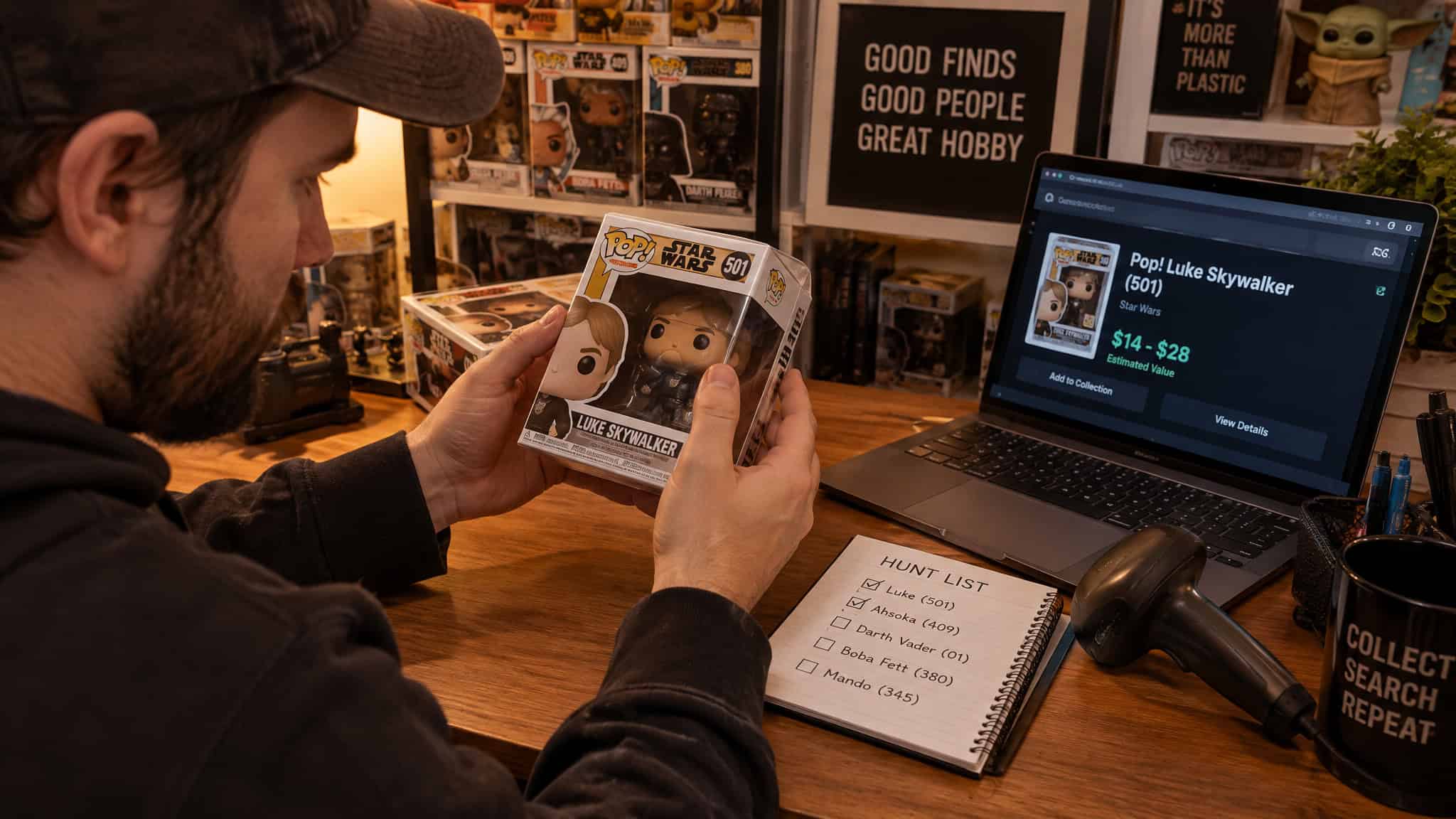 Funko Pop Birthdays List: Every Date Mapped to Its Box-Number Twin 2 Collector verifying a birthday Funko Pop match with a lookup app and inspecting the box for damage