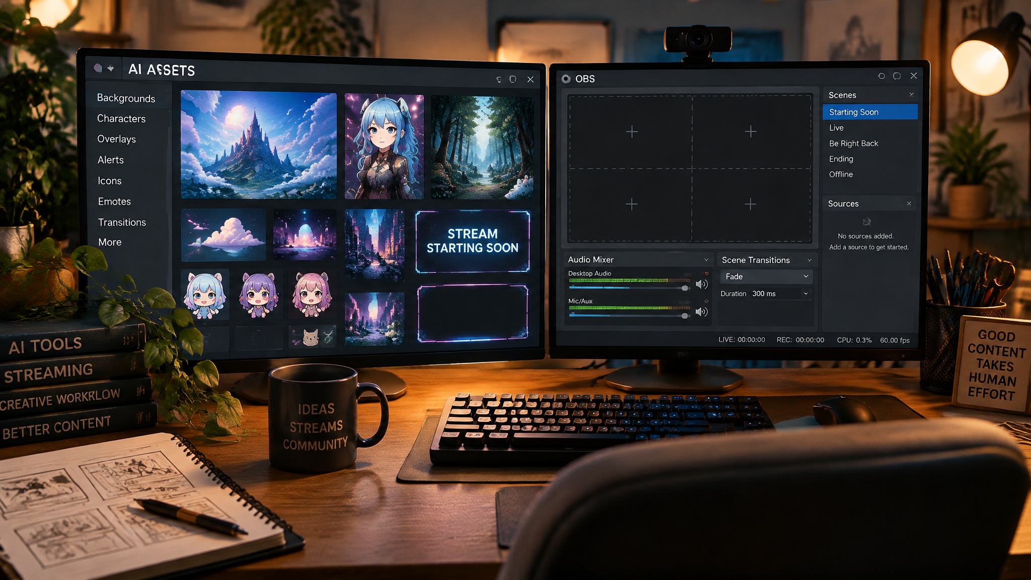 What AI can and can't build in a stream package: assets versus manual OBS assembly