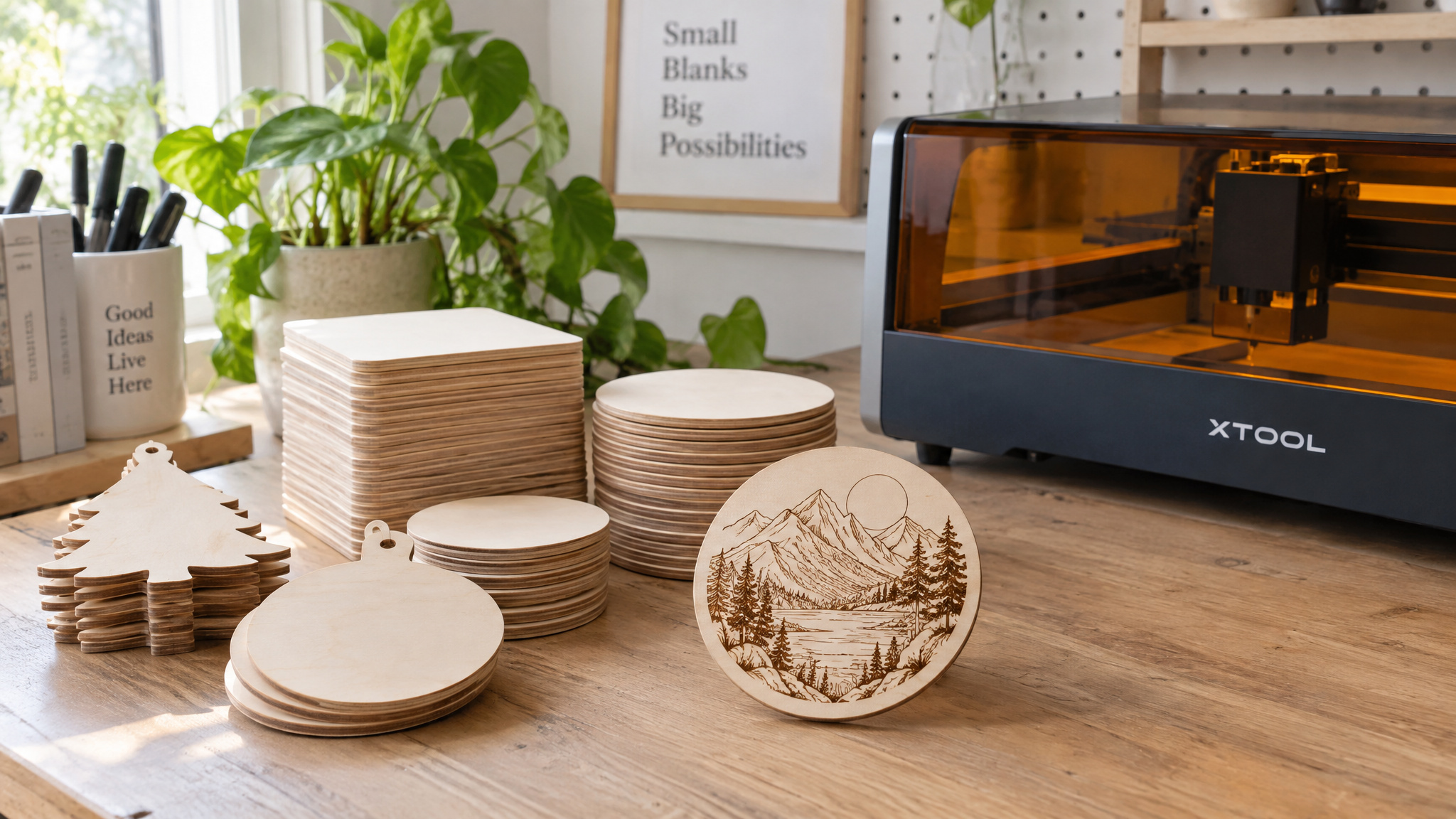 Pre-cut basswood blanks engraved on a diode laser, the low-friction starter wood for beginners