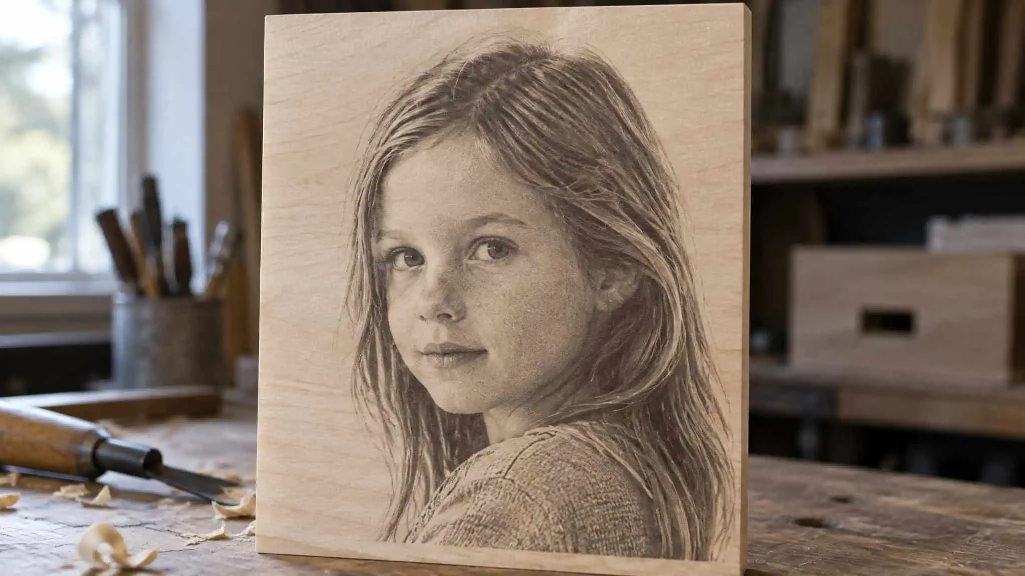 Maple Wood for Laser Engraving: Settings, Contrast, and the Pitfalls Nobody Warns You About 3 Grayscale photo engraving on hard maple showing smooth tonal detail in fine grain