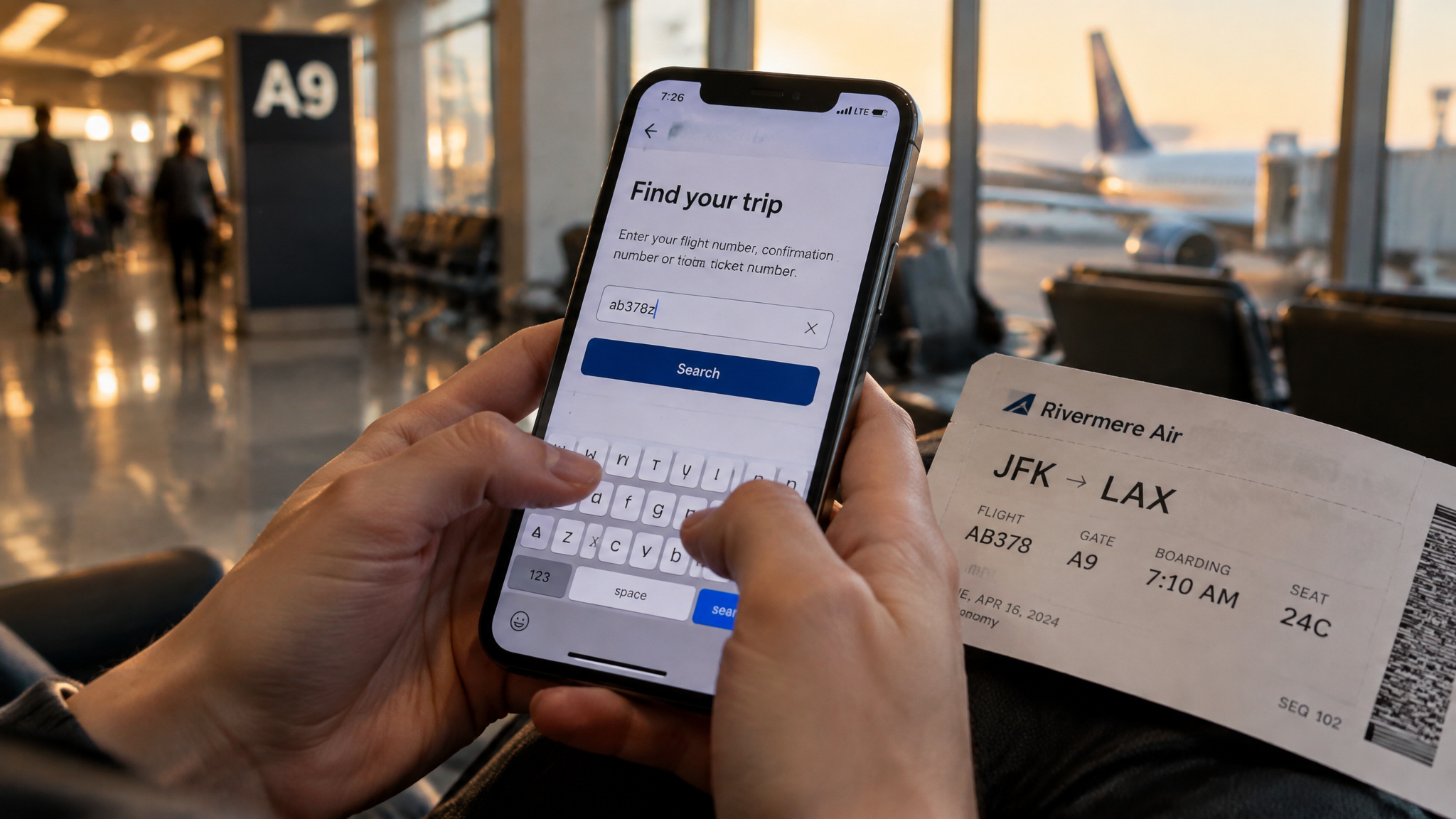 Traveler verifying a mistyped Air India flight number before checking a tracker